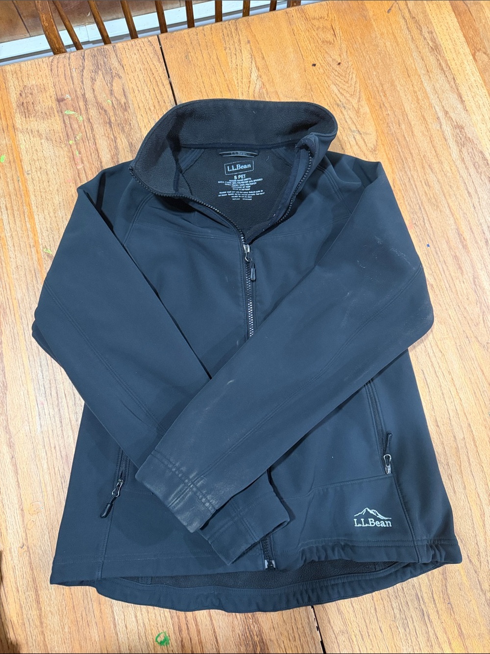 L.L. Bean Black Full-Zip Softshell Jacket